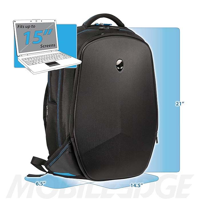 حقيبة ظهر للكمبيوتر المحمول Vindicator مقاس 15 بوصة من Alienware، باللون الأسود حقيبة ظهر للكمبيوتر المحمول Vindicator مقاس 15 بوصة من Alienware، باللون الأسود